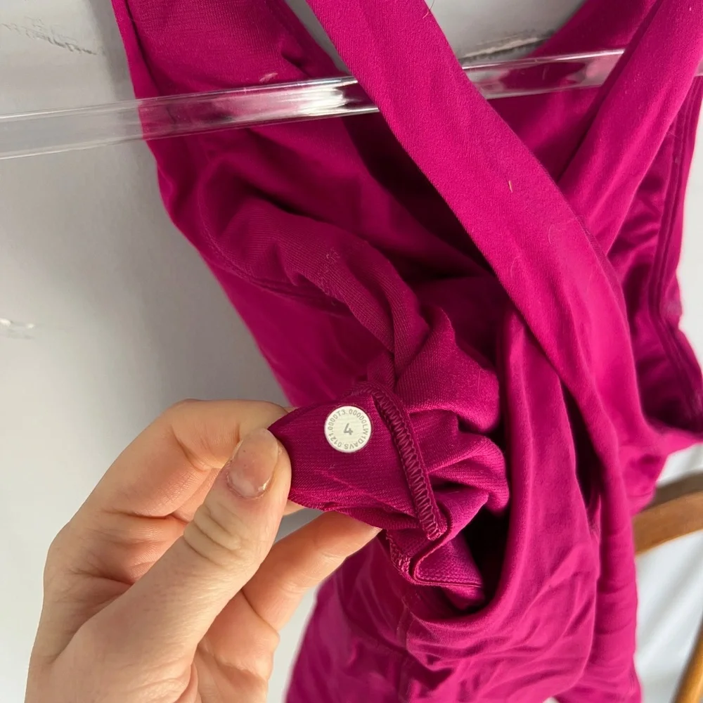 Lululemon Raspberry Pink Key Hole Tank - Picture 4 of 6